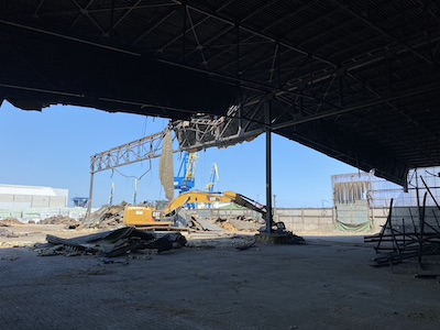 Seehafen Rückbau Kaihalle